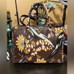 - Prada Nagoya  Brown Floral Women's Bag